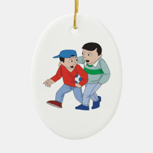 Father And Son Soccer Ceramic Tree Decoration