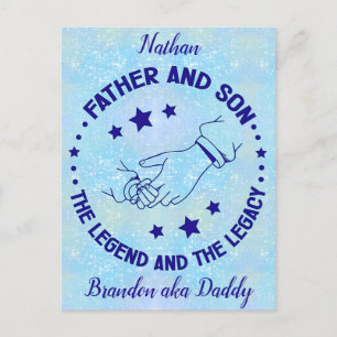 Father and Son The Legend and Legacy Personalised  Postcard