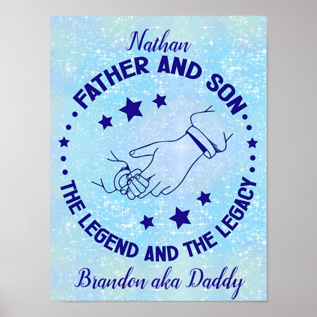 Father and Son The Legend and Legacy Personalised  Poster (Front)