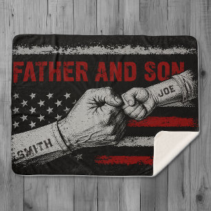 Father And Son Unbreakable Bond Father's Day Gifts Sherpa Blanket