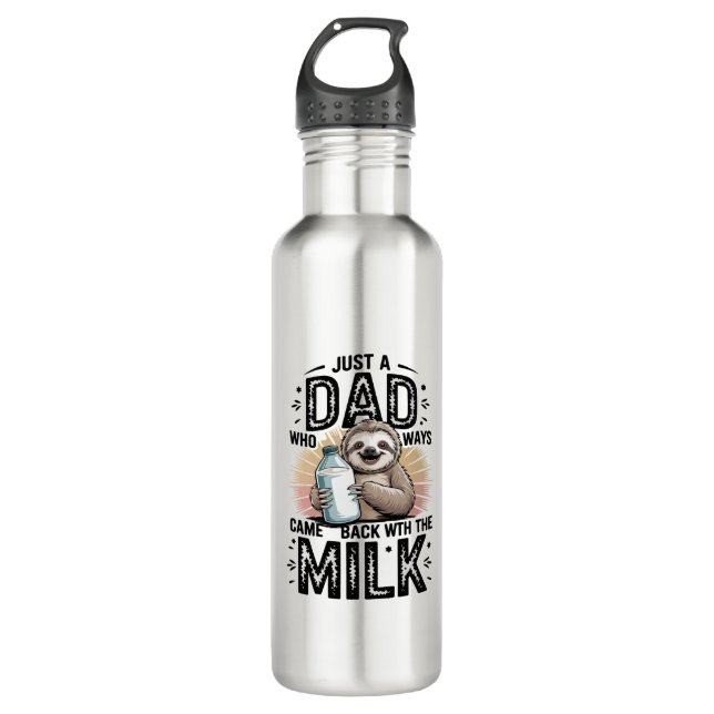father and son with milk  sloth graphic design-01 710 ml water bottle (Front)