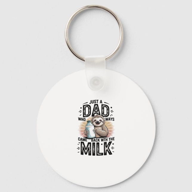 father and son with milk  sloth graphic design-01 key ring (Front)