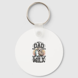 father and son with milk sloth graphic design-01 key ring