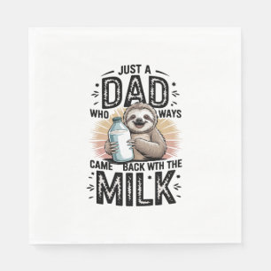 father and son with milk  sloth graphic design-01 napkin
