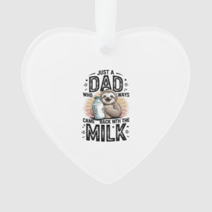 father and son with milk  sloth graphic design-01 ornament