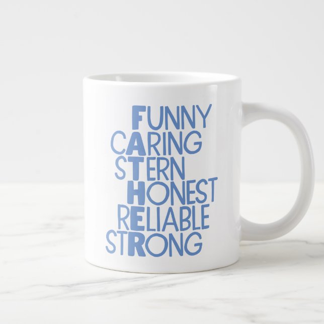Father Attributes Crossword Art Large Coffee Mug (Right)