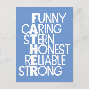 Father Attributes Crossword Art Postcard