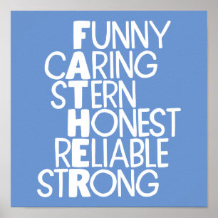 Father Attributes Crossword Art Poster