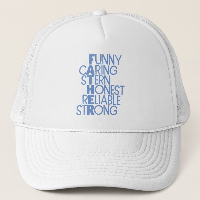 Father Attributes Crossword Art Trucker Hat (Front)