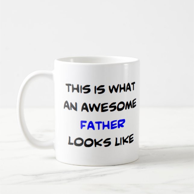 father, awesome coffee mug (Left)