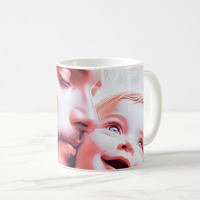 Father Baby Heart Connection Coffee Mug (Front Right)