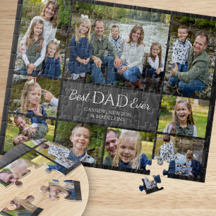 Father Best Dad Ever Kids Children Photo Jigsaw Puzzle