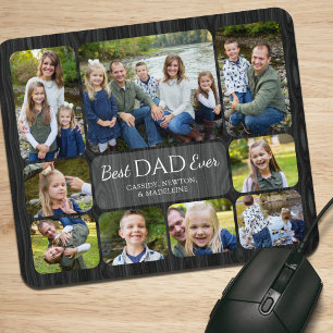 Father Best Dad Ever Kids Photo Collage Mouse Mat