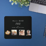 Father Best dad photo collage black white Mouse Mat<br><div class="desc">Make your own unique family photo collage.  Use four,  4 of your favourite photos of your father,  his kids,  family,  friends or pet! With the text: Best Dad EVER. Personalise and add your names.
Classic black,  background.  Perfect as a birthday,  Christmas or Father's Day gift.</div>