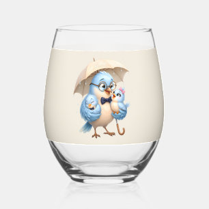 Father Bird Drinkware Set Stemless Wine Glass