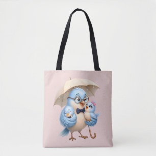 Father Bird Family Tote Bag Cute Dad Gift