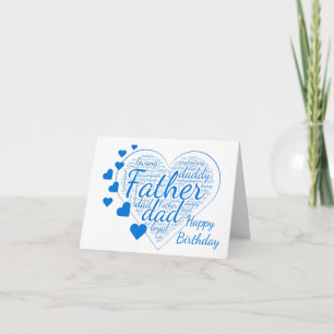 Father Birthday Inspirational International Heart Card