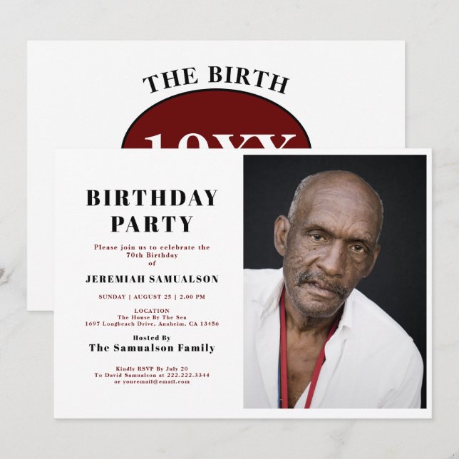 Father Birthday Legend Name Year Photo Template (Front/Back)