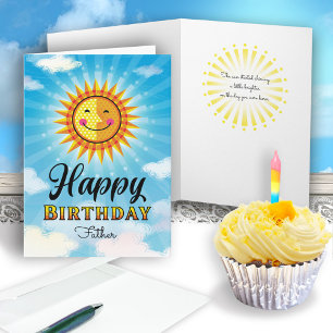 Father Birthday Yellow Smiling Sun Card