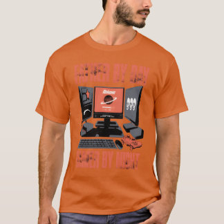 Father By Day Gamer By Night Fathers Day Gaming Ga T-Shirt