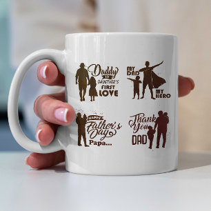 Father & Child Silhouettes Birthday Father's Day Coffee Mug