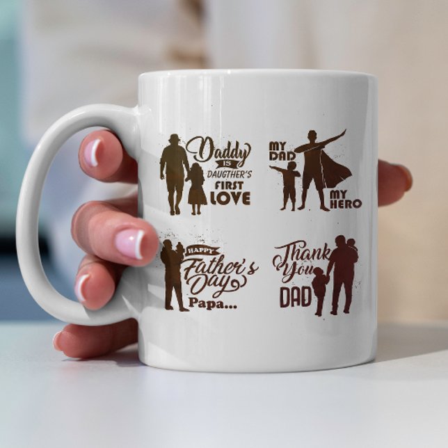 Father & Child Silhouettes Birthday Father's Day Coffee Mug (Creator Uploaded)