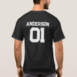 Father Child Son Daughter Sport Team Name Matching T-Shirt<br><div class="desc">Customisable design with a sports team or last name with a number for matching outfits for a father and a child. Find a matching child's shirt in my collection "Daddy and Me Matching Designs and Dad Gifts".</div>