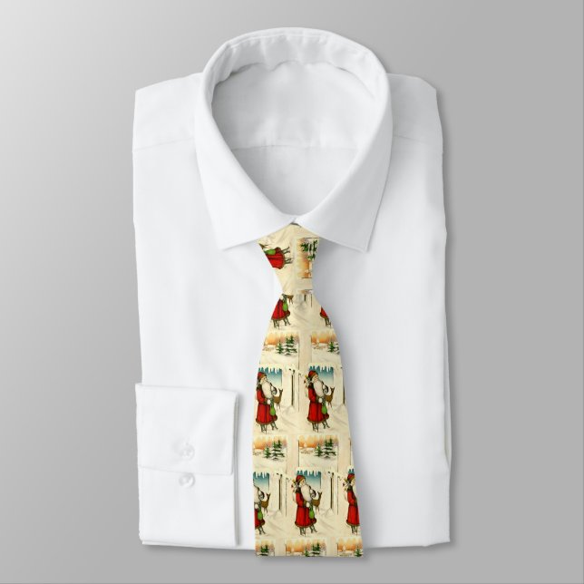 Father Christmas and deer Tie (Tied)