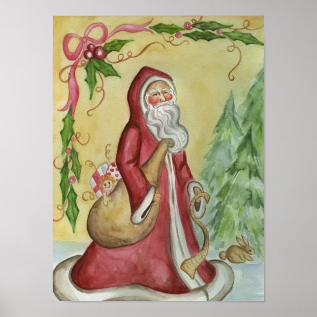 Father Christmas Art Poster (Front)