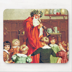 Father Christmas Blowing The Horn Mouse Mat