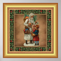  Father Christmas, Christmas Gifts, Gold Backgrond
