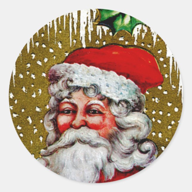 Father Christmas Classic Round Sticker (Front)