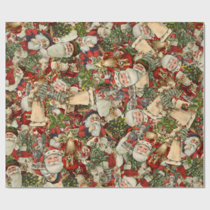 Father Christmas Collage Wrapping Paper