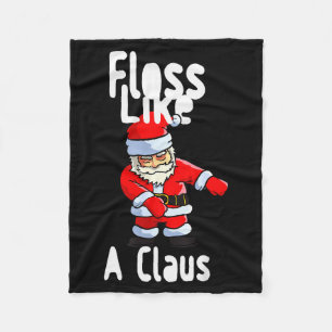 Father Christmas Floss Like A Claus Funny Santa Ug Fleece Blanket