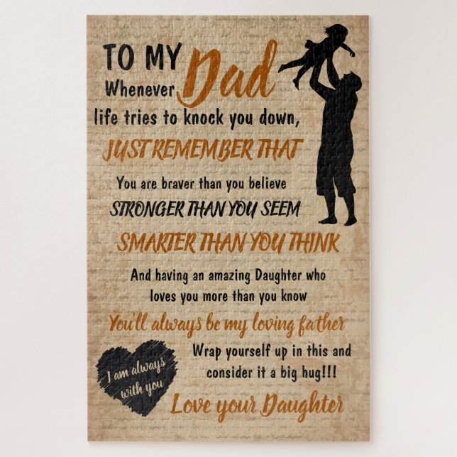 Father christmas gift for dad from daughter jigsaw puzzle (Vertical)