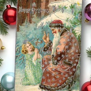 Father Christmas in Winter Forest with Angel Tissue Paper