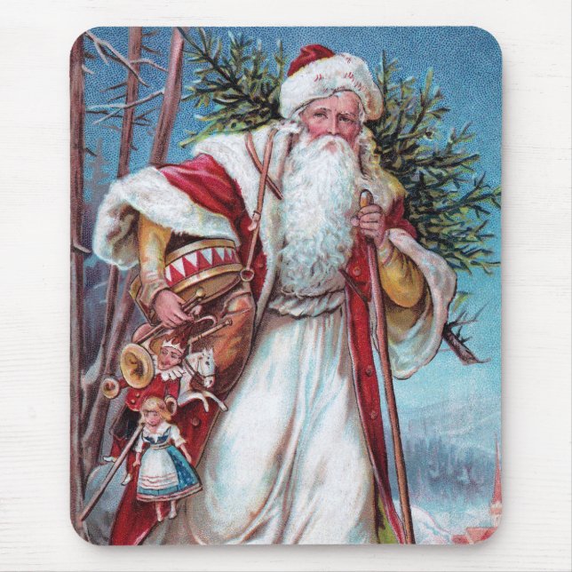 Father Christmas On His Way Mouse Mat (Front)