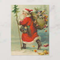 Father Christmas on his way Post Card