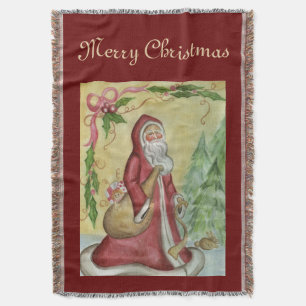Father Christmas Santa Blanket Decoration Gift