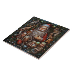 Father Christmas Santa Claus Spanish Teracota Tile