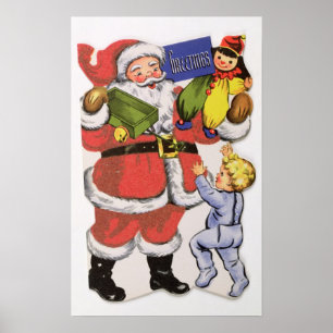 Father Christmas, Victorian Christmas card Poster