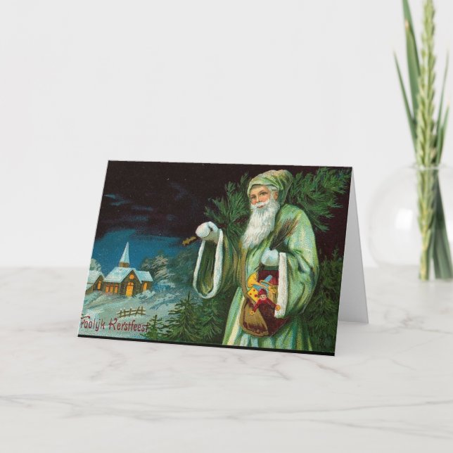 Father Christmas Village Church Card (Front)