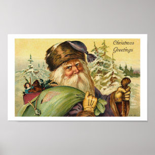 Father Christmas - Vintage Art Poster