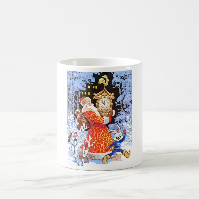 Father Christmas, vintage Russian scene Coffee Mug (Center)