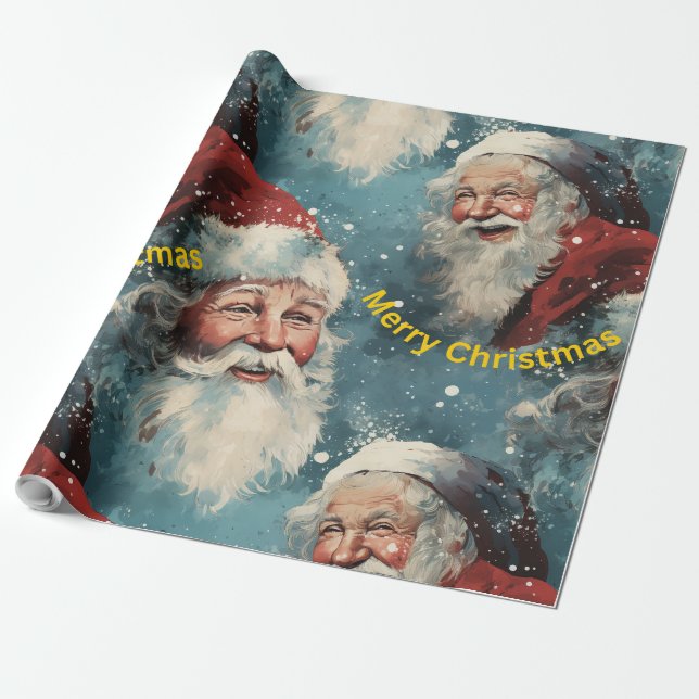 Father Christmas Wrapping Paper (Unrolled)