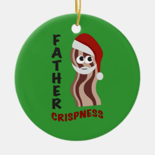 Father Crispness! Bacon Ceramic Tree Decoration