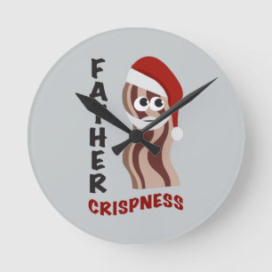 Father Crispness! Bacon Round Clock
