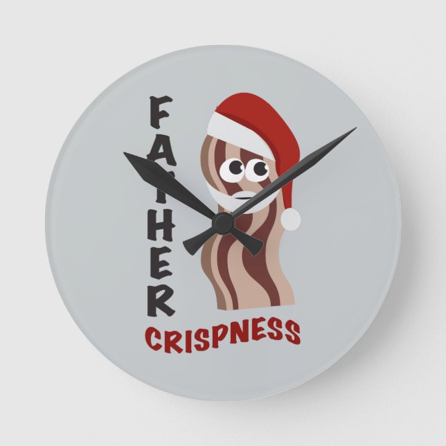 Father Crispness! Bacon Round Clock (Front)