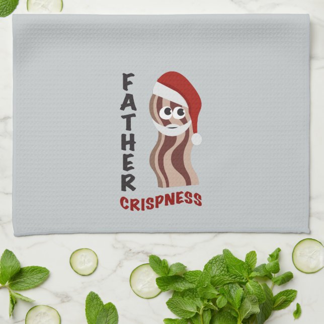 Father Crispness! Bacon Tea Towel (Folded)