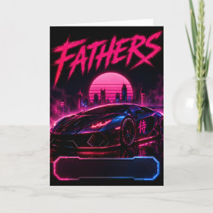 Father Cyberpunk Car Greeting Card